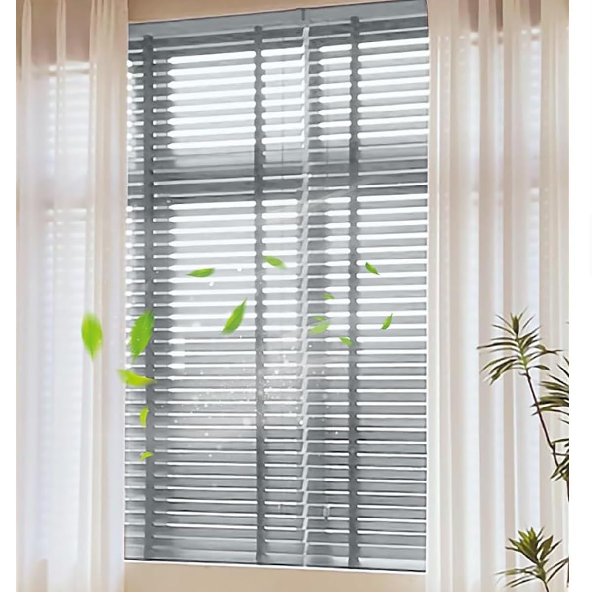 2 Inch Wood Blinds, Wooden Window Shades Privacy Blackout Blinds for Indoor Windows Horizontal Venetian Blinds & Shades 25