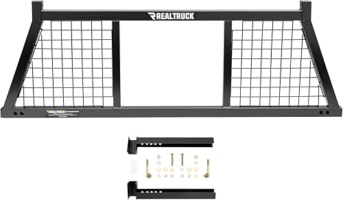 RealTruck - Marco de media seguridad para rack + kit de herramientas para uso con caja de herramientas de 21 pulgadas, combo  sin taladro, negro