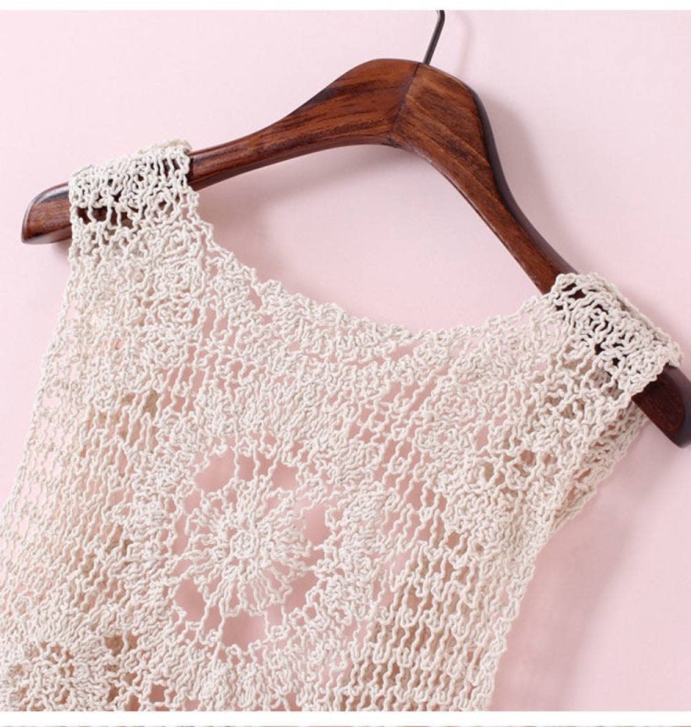 Cardigan In Pizzo Floreale Donna - Copertina Leggera Senza Maniche Stile Boho Chic - Foto 2