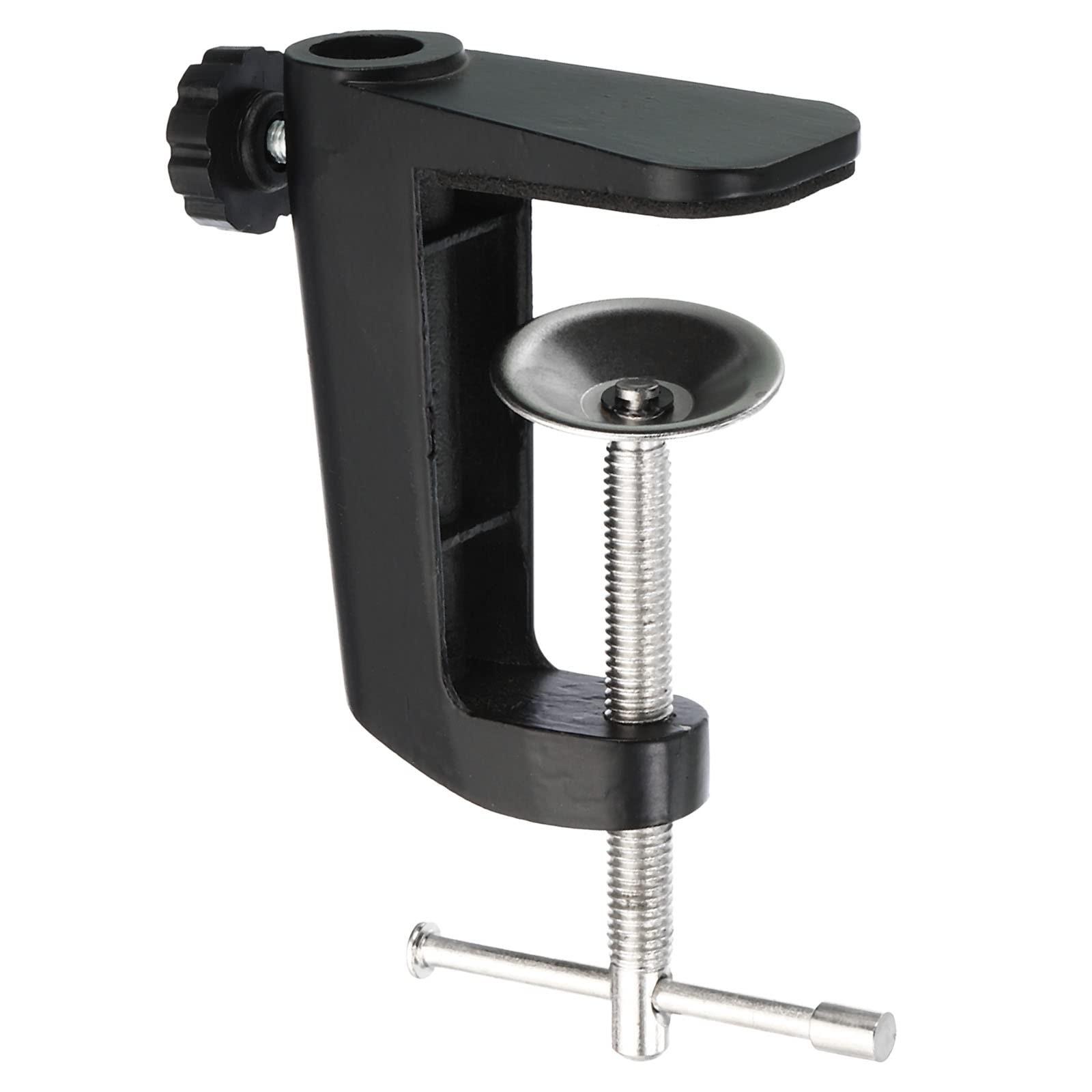 PATIKIL 0.29"/0.47" Hole Dia. Desk Table Mount Clamp, Universal C Shape Desk Clamp with Adjustable Screw for Microphone Arm Lamp Stand, Black