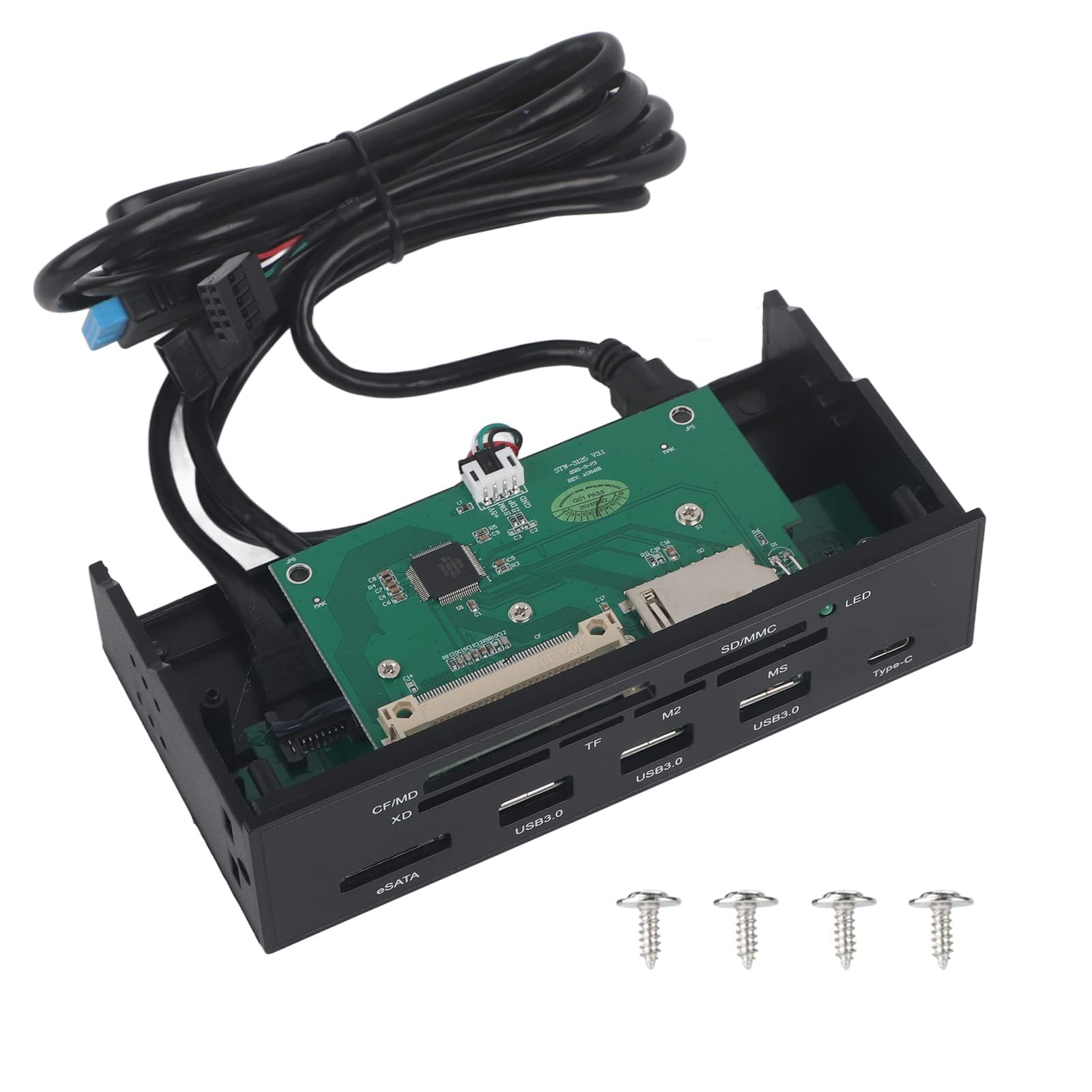 Lecteur De Carte Interne 5,25 Pouces, Tableau De Bord Multifonction, Port USB 3.0, Lecteur De Carte Multimédia 64 Go pour Tableau De Bord PC