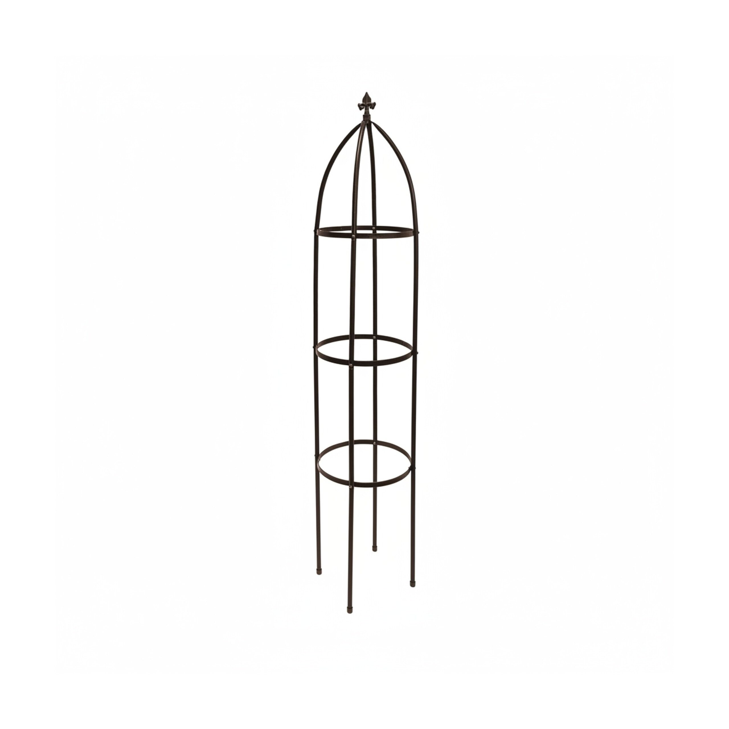 relaxdays Arceau Arche rosiers pergola Obélisque de Jardin Support tuteur métal Colonne pour Plantes grimpantes 190 cm, Marron