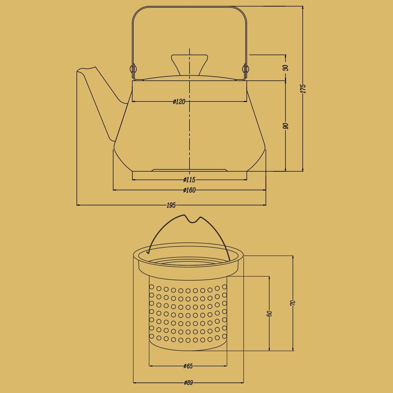 SANQIAHOME 1.3 Quart stainless steel teapot with Infuser A modern, minimalist style