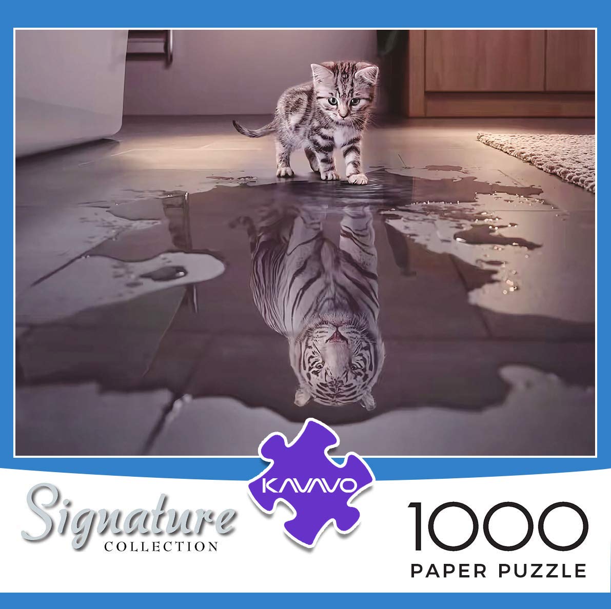 1000 Piece Jigsaw Puzzle for Adults,「Cat with Tiger in Heart」,Premium Recyclable Materials and High Definition Printing Puzzle,Family Play,Team Building,Present & Gift for Lovers or Friends. — view 6
