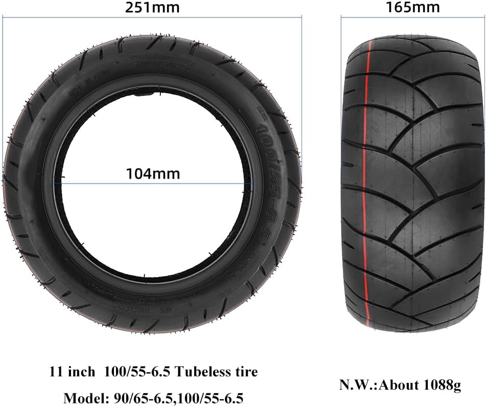 11 Inch 90/65-6.5 Tubeless Tire 110/50-6.5 Tyre For Electric Scooter Mini Motorcycle Front And Rear Wheel Parts - View #10