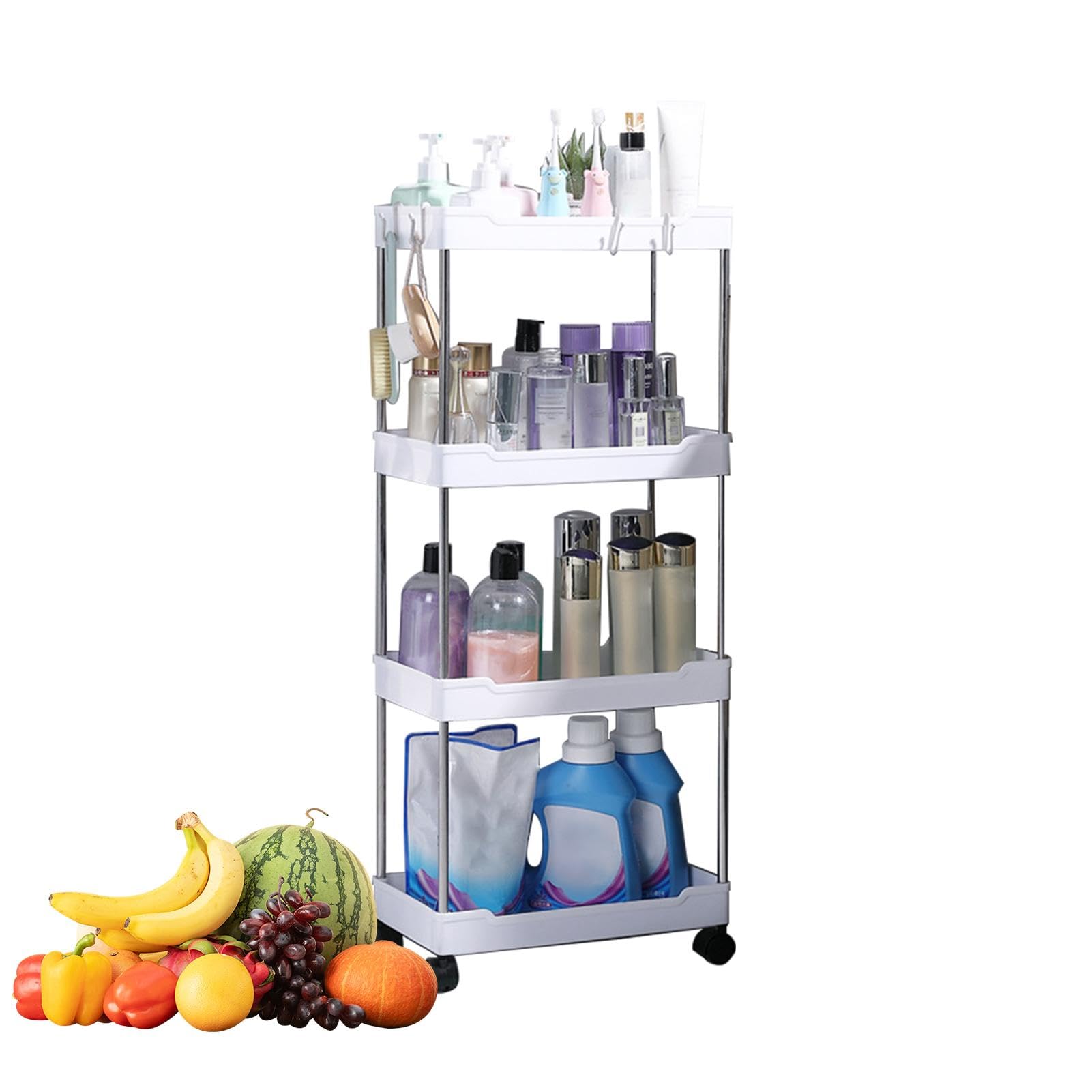 Chariot de rangement à 4 étages en matériaux durables pour organisation premium