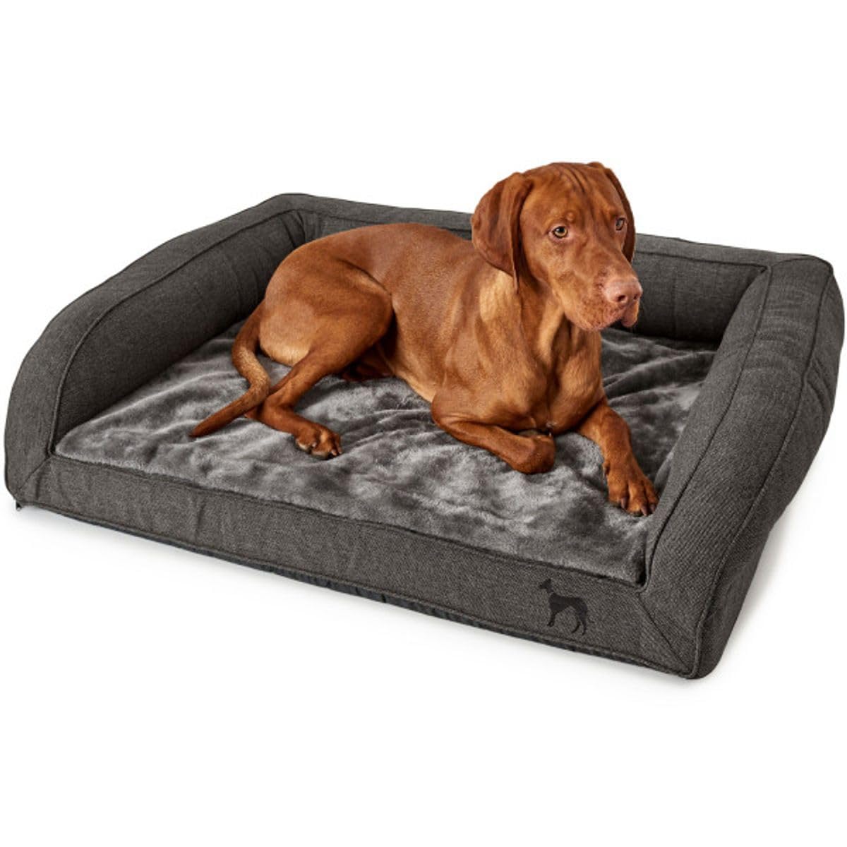 HUNTER Sofá ortopédico Livingston Antracita para Perros, 100 x 80 cm, Grande