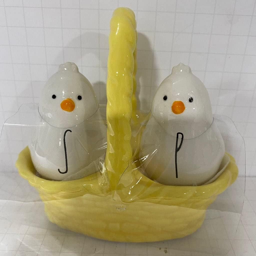 Rae Dunn SALT PEPPER Yellow Chicks S & P Shakers - Easter - Ceramic