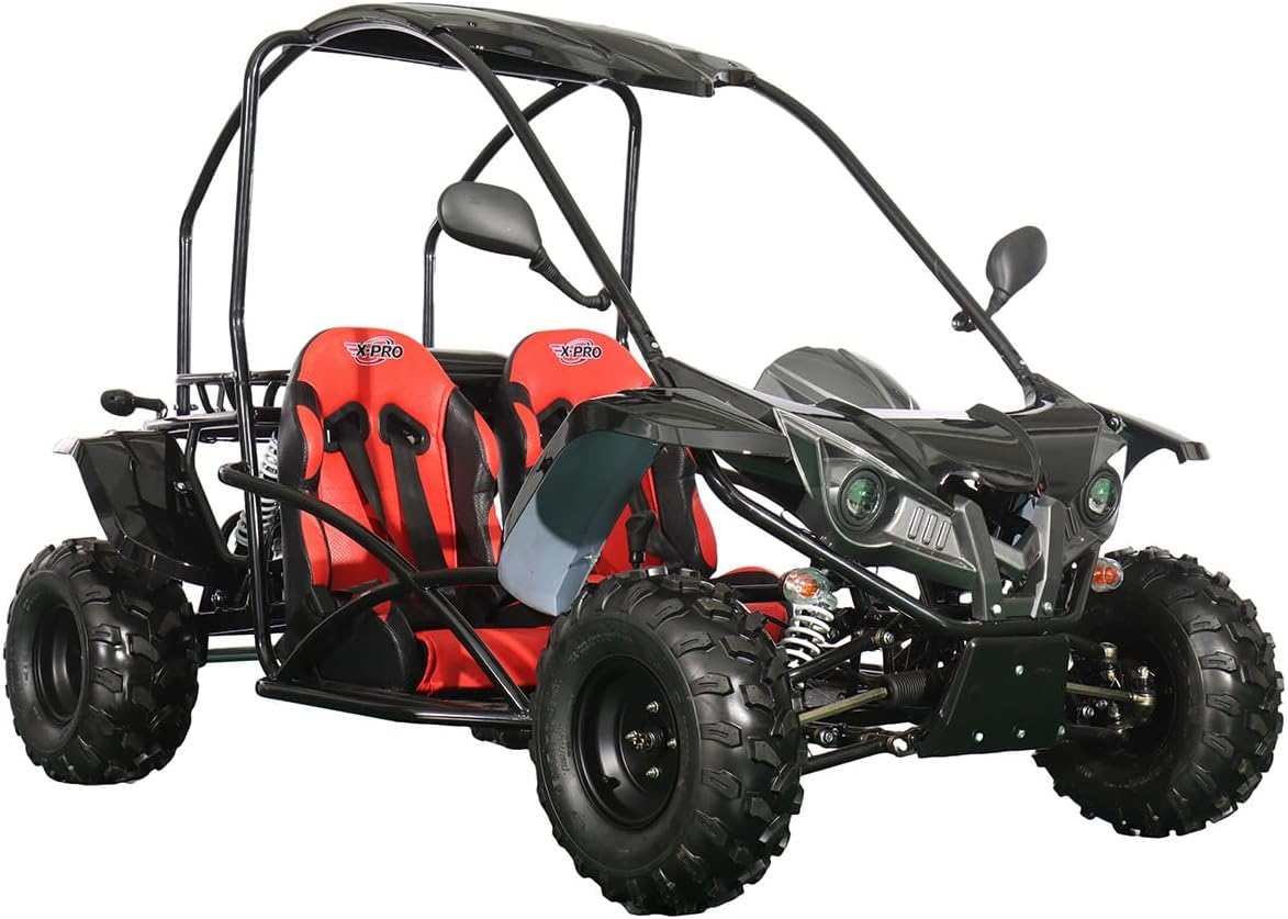 X-PRO Talon 125cc Gas Go Kart for Kids & Teens, 4-Stroke Gas Powered Off-Road Go Kart with 3-Speed Semi-Automatic Transmission w/Reverse, Electric Start, Full Suspension (Blue)