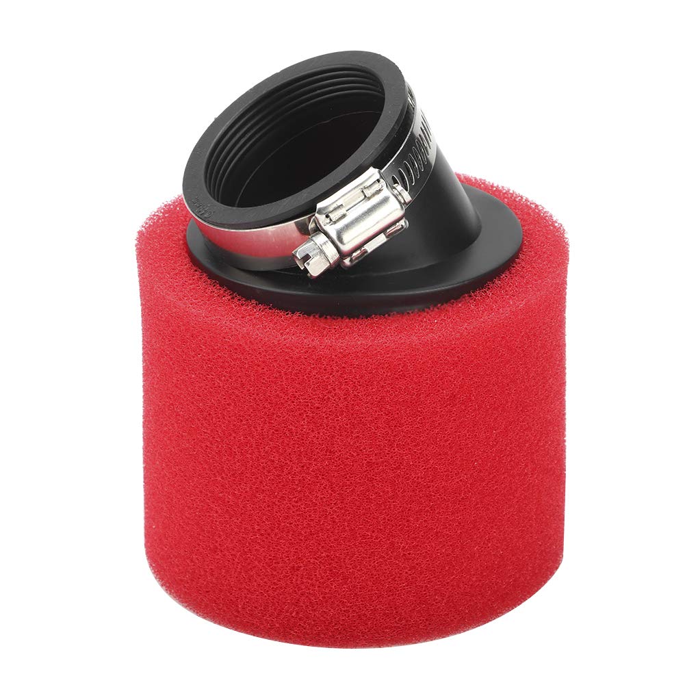 Filtre à Air Rouge 48 Mm Pour Motocross, Scooter, ATV, Quad - Angle Droit Ou Biseau, Mousse Lavable - Haute Performance