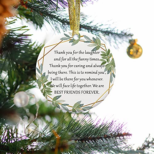 Two-Side Printed Best Friends Christmas Ornament, Friendship Gift Keepsake, Best Friends Forever Xmas Present For Bff Bestie Soul Sisters #TOP4