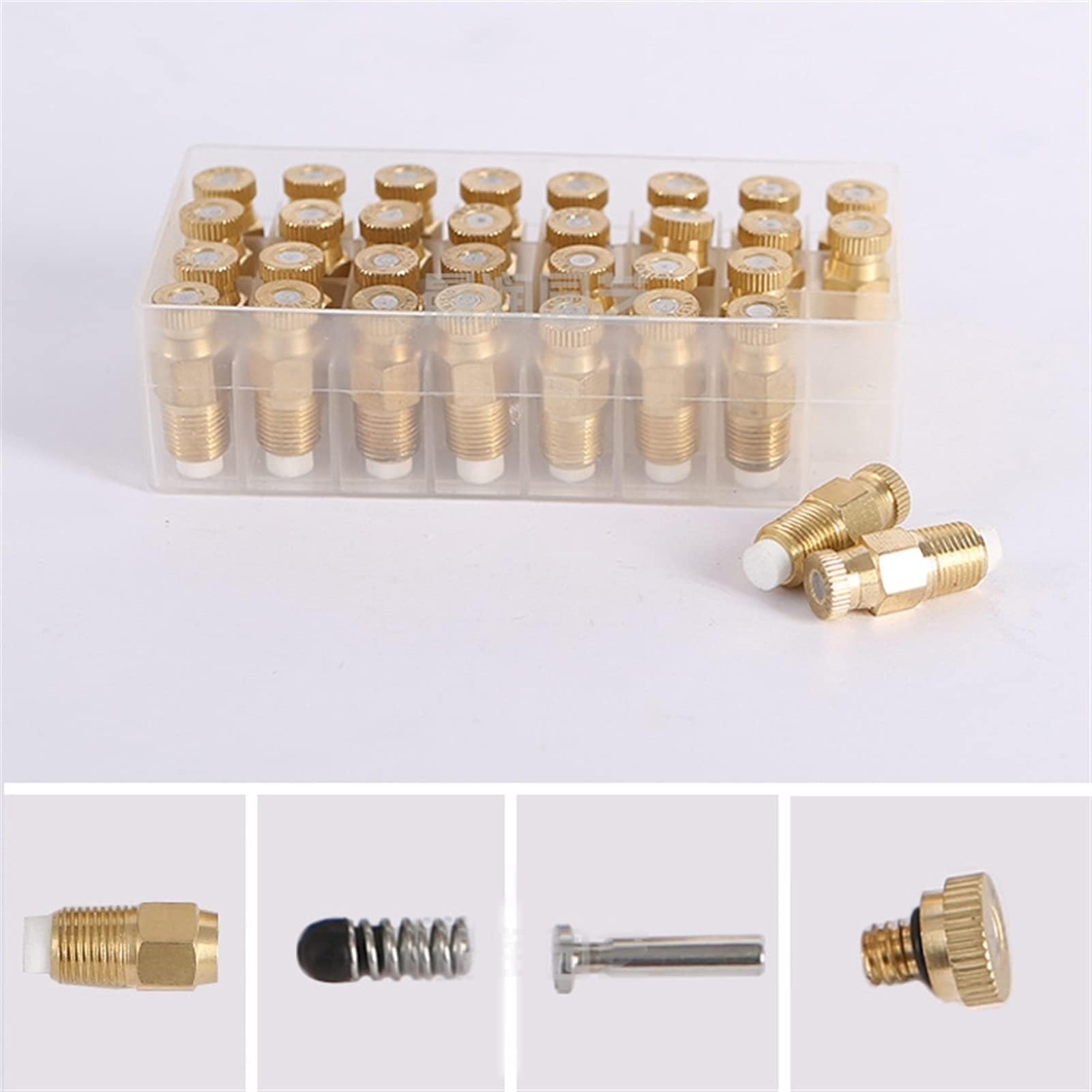 Boquilla pulverizadora de Alta presión, 50 Piezas de Cabezales de Repuesto for boquillas nebulizadoras de latón con Filtro, 1/8" NPT(0.8mm(0.031''))