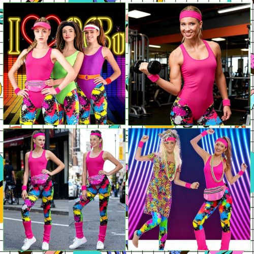Conjunto de los años 80 para mujer ropa deportiva vintage y disfraz retro 7