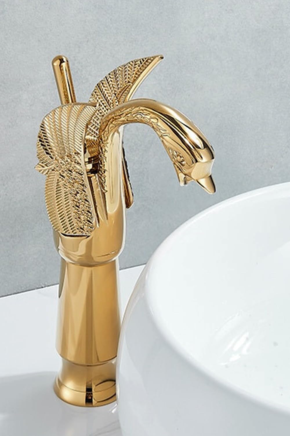 Ari Zestaw armatury łazienkowej SWAN armatura umywalkowa, wysoka wolnostojąca armatura wannowa montaż podłogowy i zestaw odpływowy z mosiądzu z ceramicznym zaworem typu łabędzia bateria umywalkowa