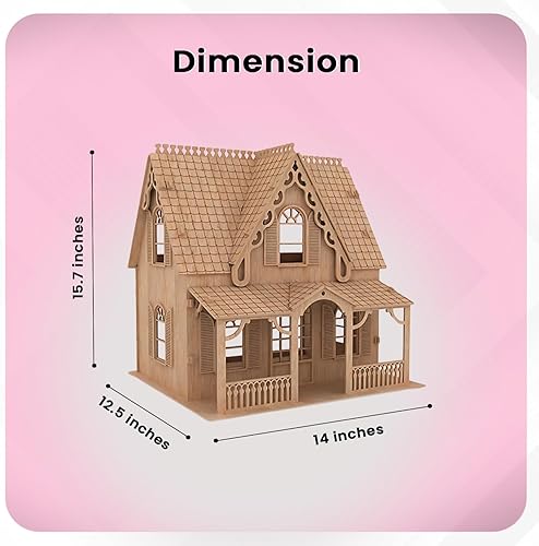 Miniatura 4 de Bird's Wood Shack Anne Shirley - Modelo de madera 3D de casa de muñecas - Miniatura sin pintar hecha a mano - Diseño cortado con láser de abedul