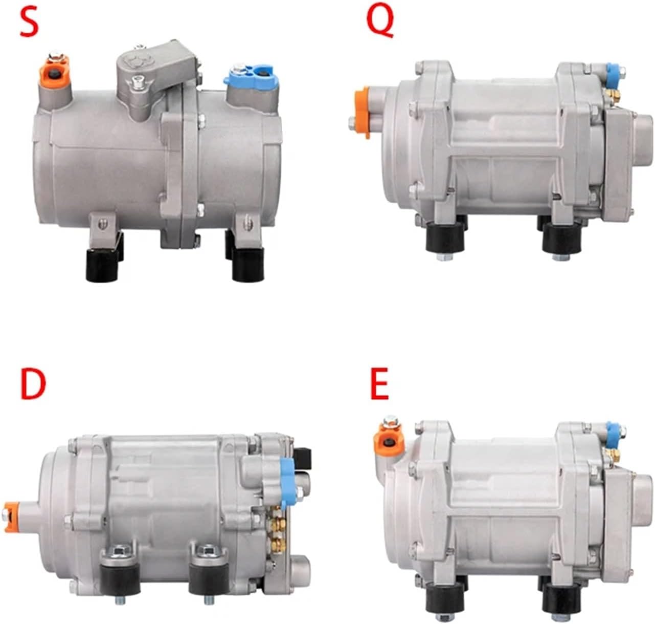 A/C 12V 24V 48V Electric Compressor Set for Auto AC Air Conditioning Car Truck Bus Boat Tractor Shop Automobile Aircon(E-12V)