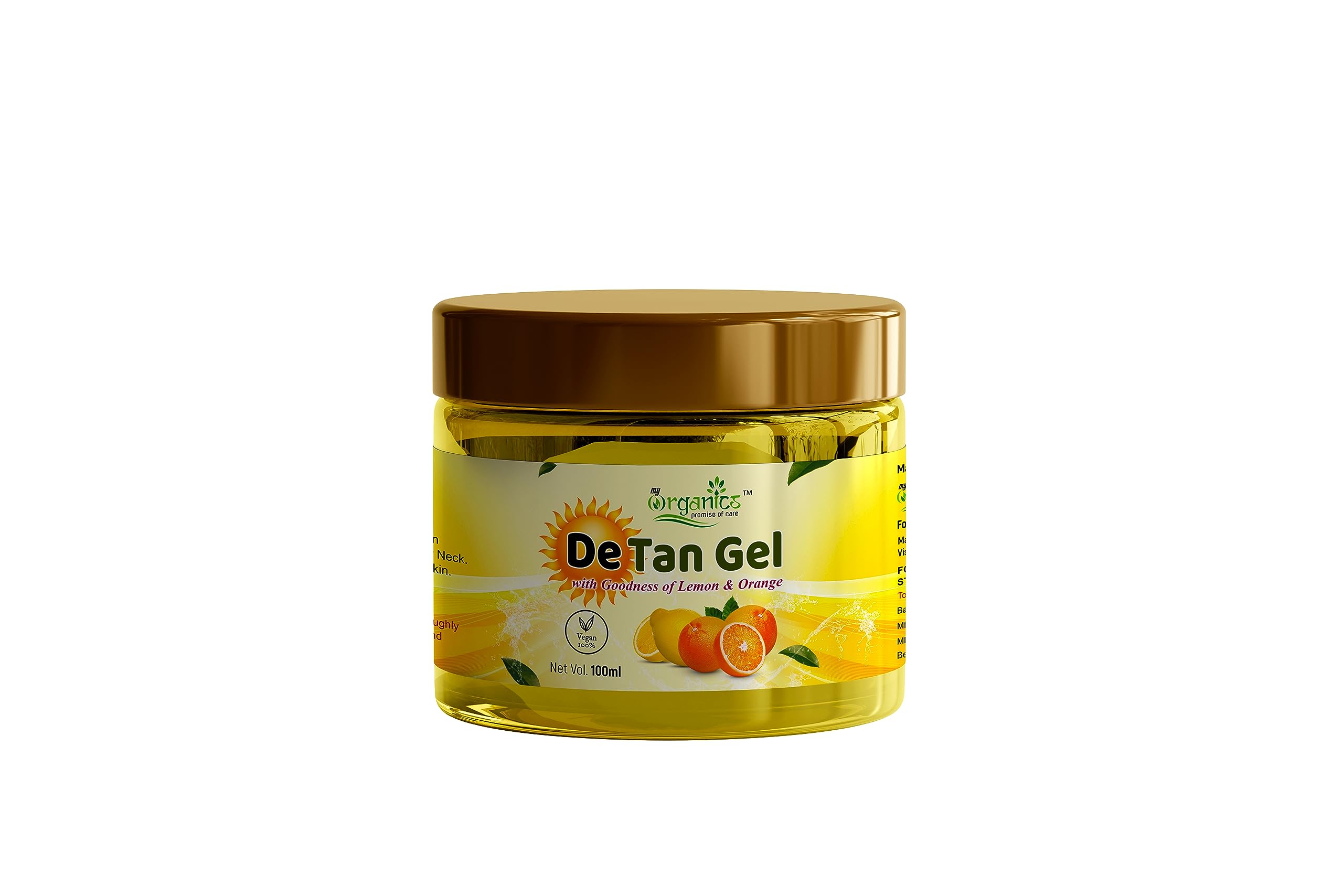 My Organics De-Tan Gel | Remove Tan, Control Oilness | For Men and Women (100GM)