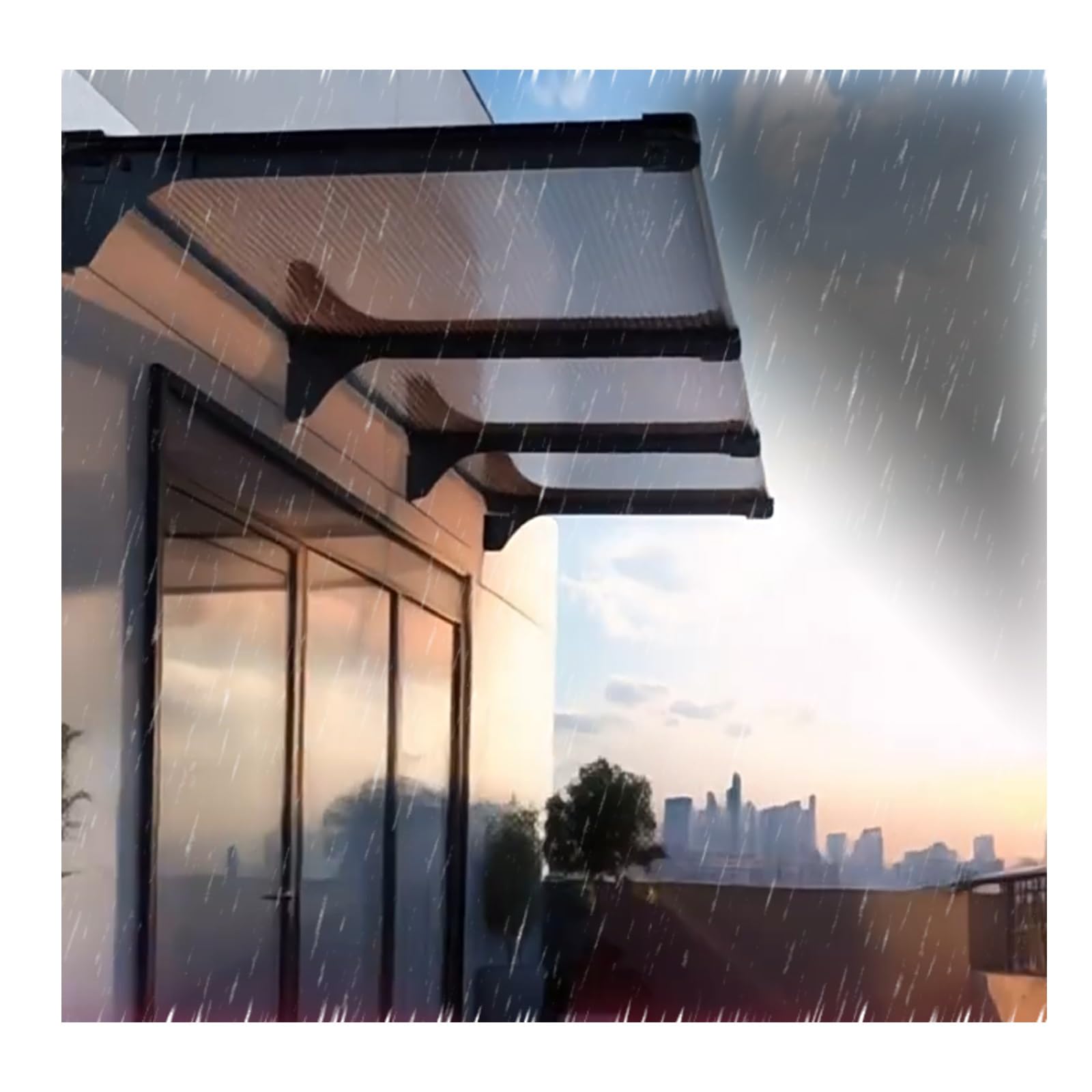 LWJSOCP Upgraded Door Awning Canopy 65x360cm UV & Rain Protection Polycarbonate Sheet Aluminum Bracket Stylish Porch & Patio r WeatherResistant Outdoor Shelter