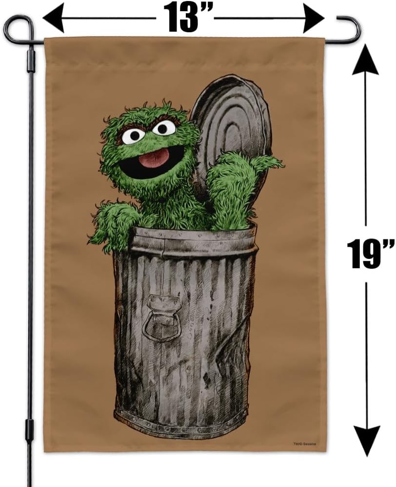 Sesame Street Vintage Oscar the Grouch Garden Yard Flag