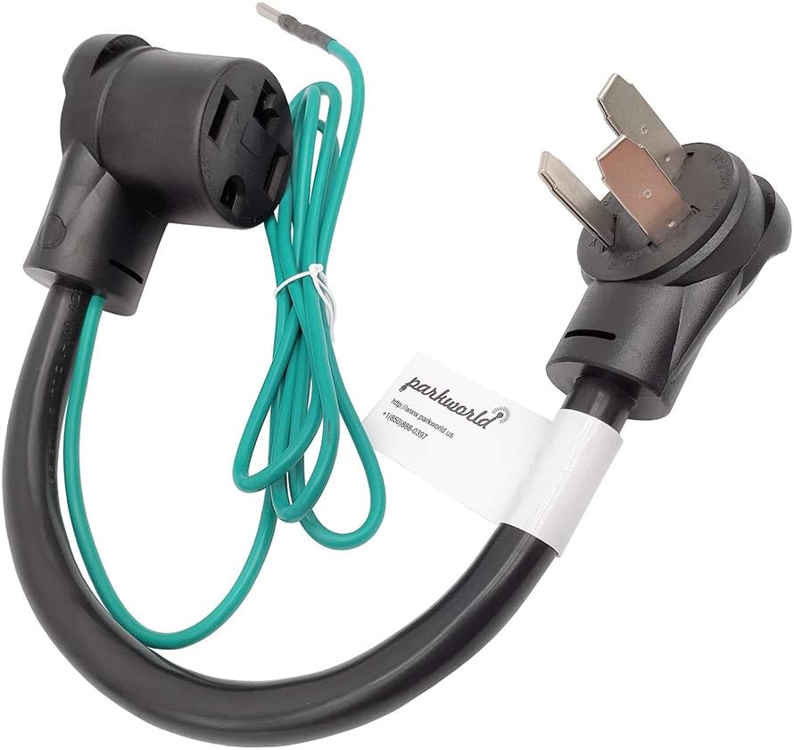 Parkworld 61025 Adapter Cord NEMA 10-50P Male to Dryer 14-30R Female, 30A, 125V/250V, 1.5FT