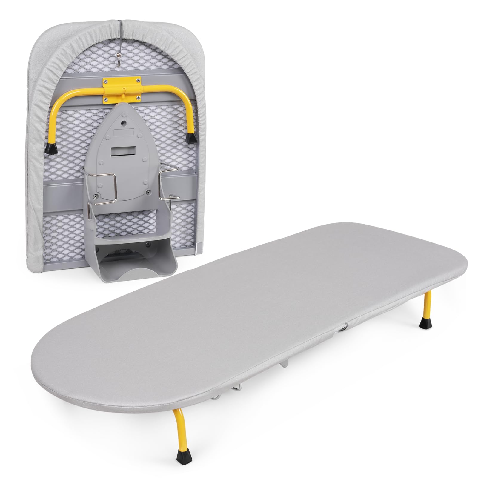 UEAKPIC Foldable Tabletop Iron Board with Iron Holder for Home Travel, Gray
