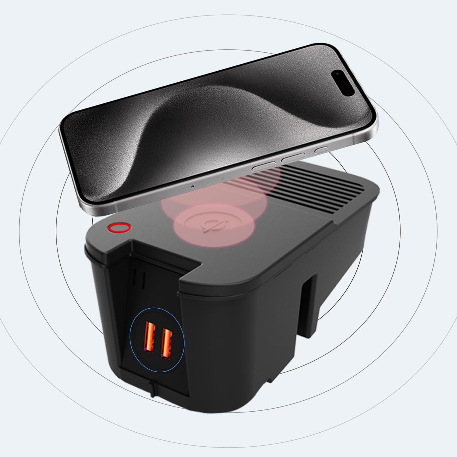 [2024 Upgraded] Volvo Wireless Phone Charger, Compatible with Volvo XC90/ XC60/ S90/ S60/ V90/ V60, Center Console Volvo Accessories Charging Pad Mat