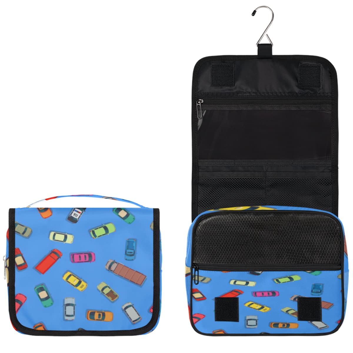 Samochody Podróżna kosmetyczka Kreskówka Transport Samochody Mycie Torba Unisex Wiszące przybory toaletowe Kosmetyczka Organizer do makijażu, wielobarwny, Jeden rozmiar