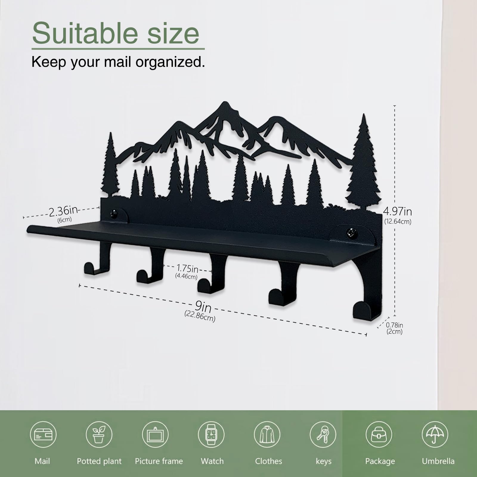 Kazai. Portachiavi da parete 'Tone' | Design minimalista porta chiavi da muro per casa ispirato Berlino | Appendi chiavi con mensola metallo | Appendichiavi ingresso, arredo da corridoio | Taupe