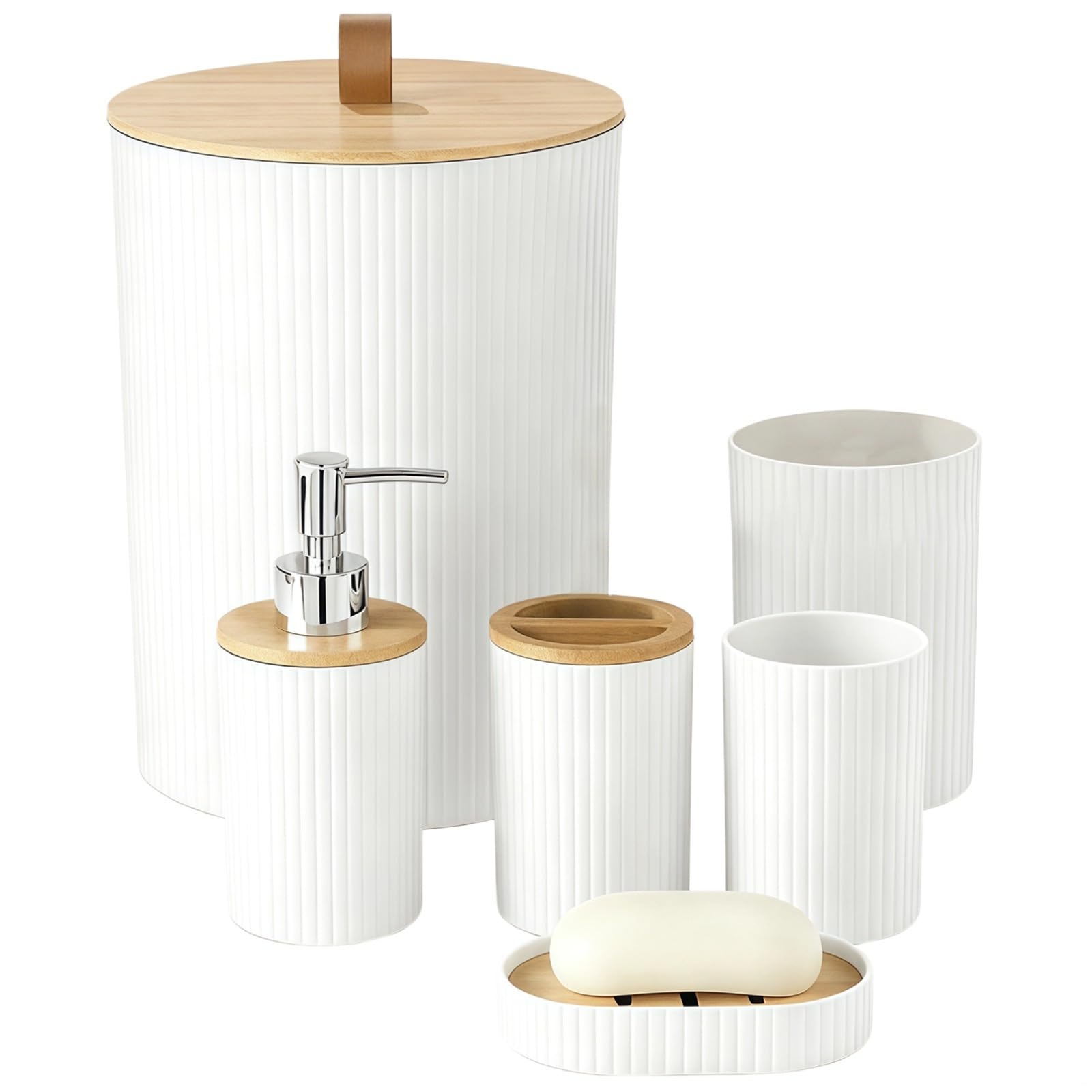 Juego de 6 accesorios de baño para eliminar el desorden del aseo