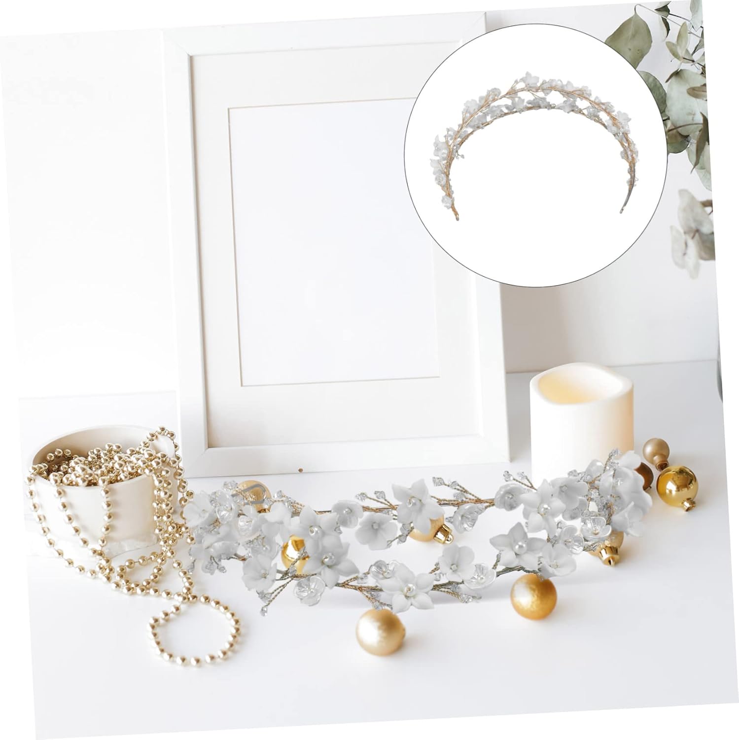 1個 二重クラウンアクセサリー 花嫁のカチューシャ レディースヘッドバンド 花衣装ティアラ アクセサリーパラムジャー ラインストーン