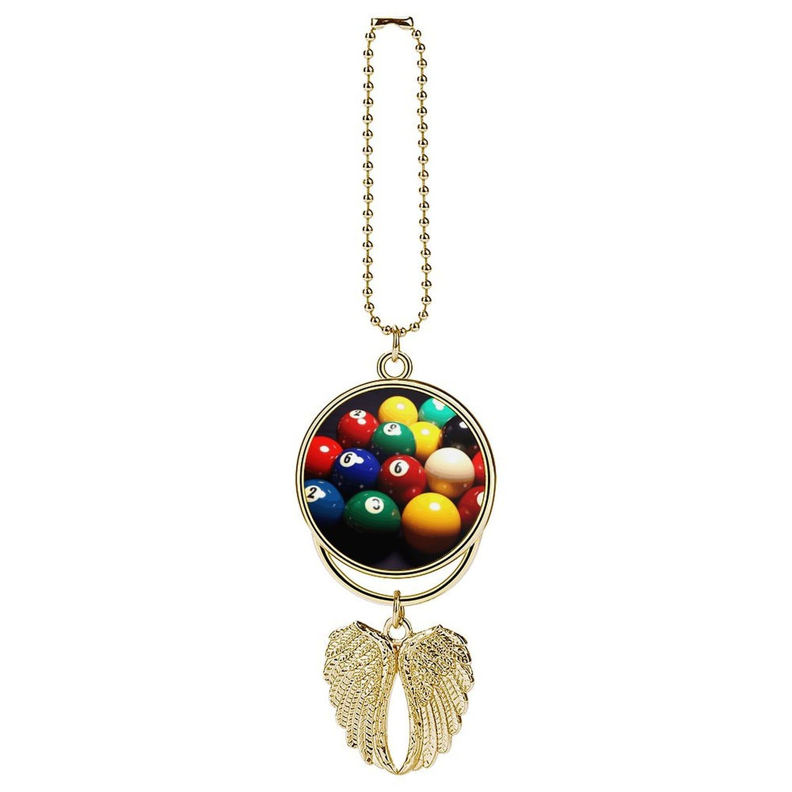 Color Billiards Car Pendant Rear View Mirror Hanging Ornament Auto Metal Charm for Aesthetic Interior Decor. Lucky Car Accessories Cute Funny Hanging Decor for Car Truck