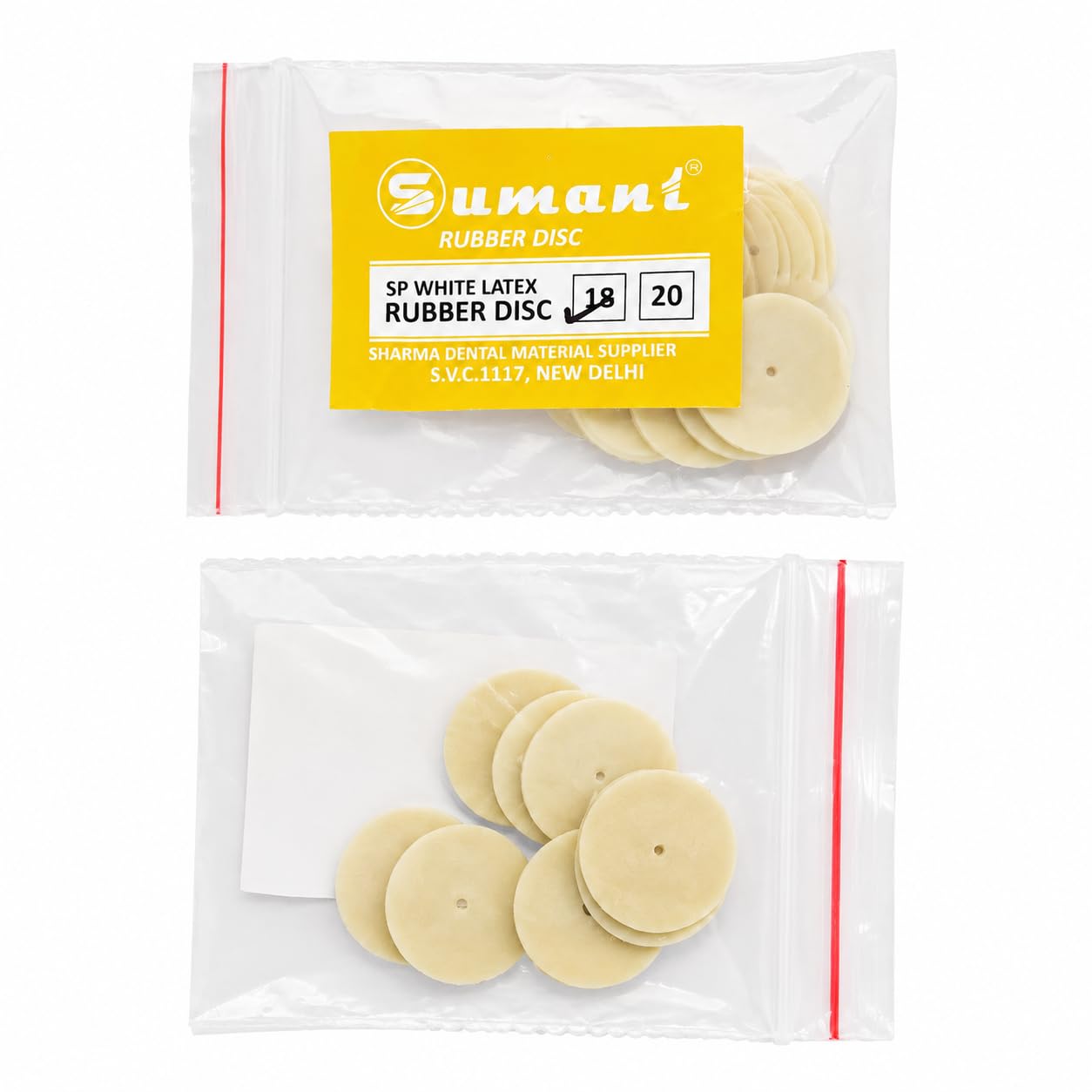 Dental White Latex Rubber Disc Size 18 (Pack of 2 × 10 Discs = Total 20 Discs) for Dental Polishing & Finishing-image-48