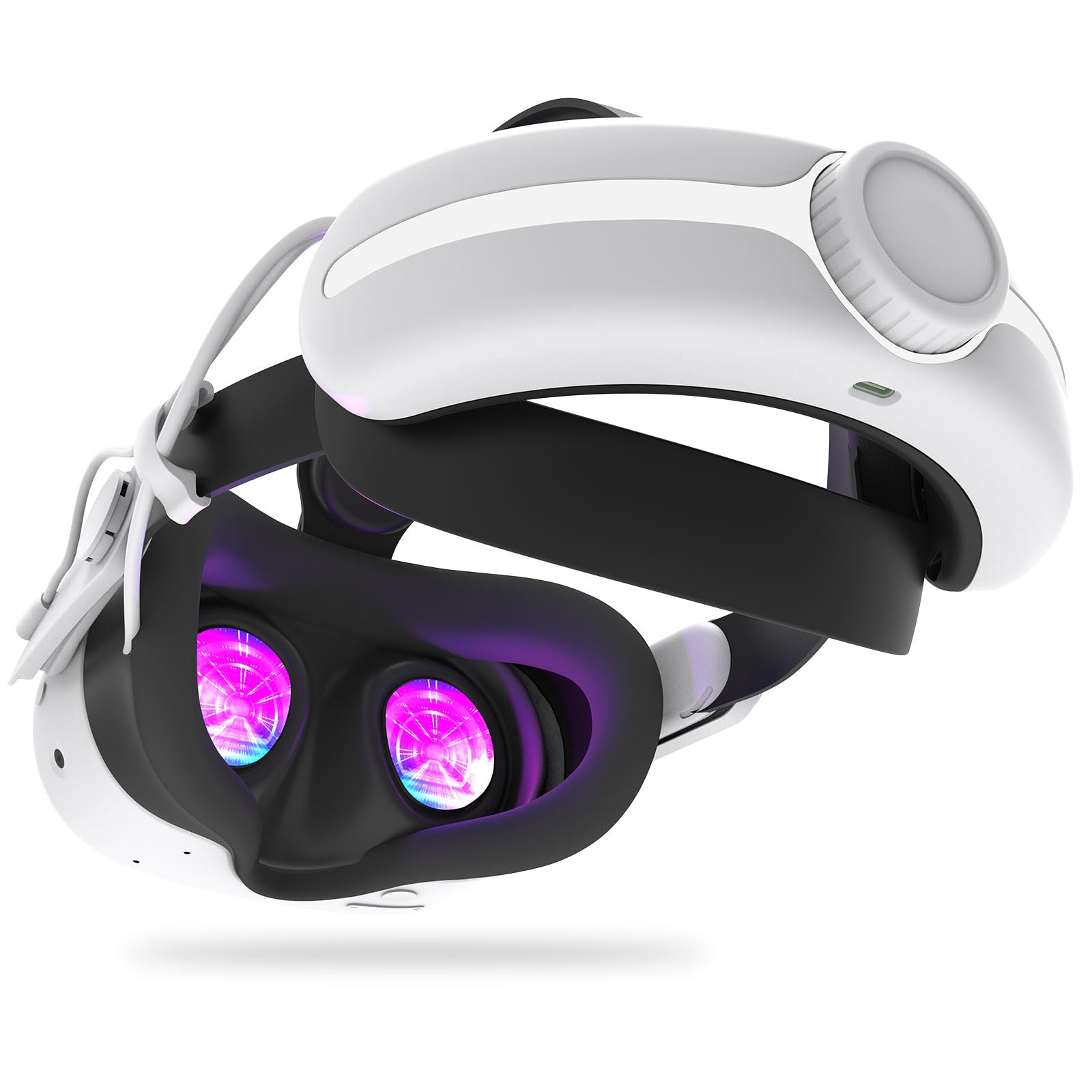 MLemonVR12000mAh Battery Head Strap for Oculus/Meta Quest 3/3s, VR Accessories for Extended Playtime, Fast Charging, Adjustable Comfort Design, Enhanced Gaming Experience(White+Blcak)