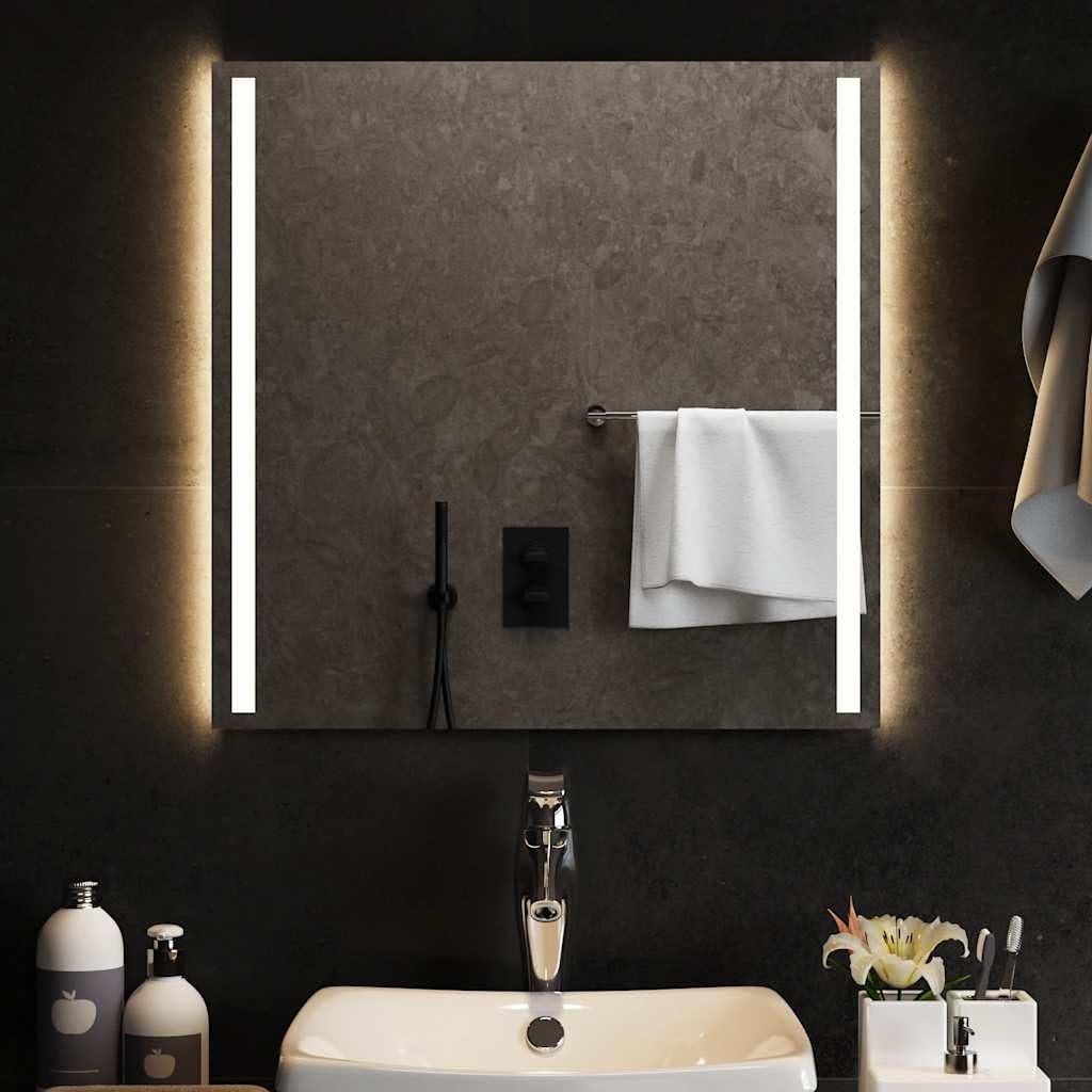 Miroir de salle de bain à LED 60x60 cm rétroéclairé Générique 151740 verre haute clarté