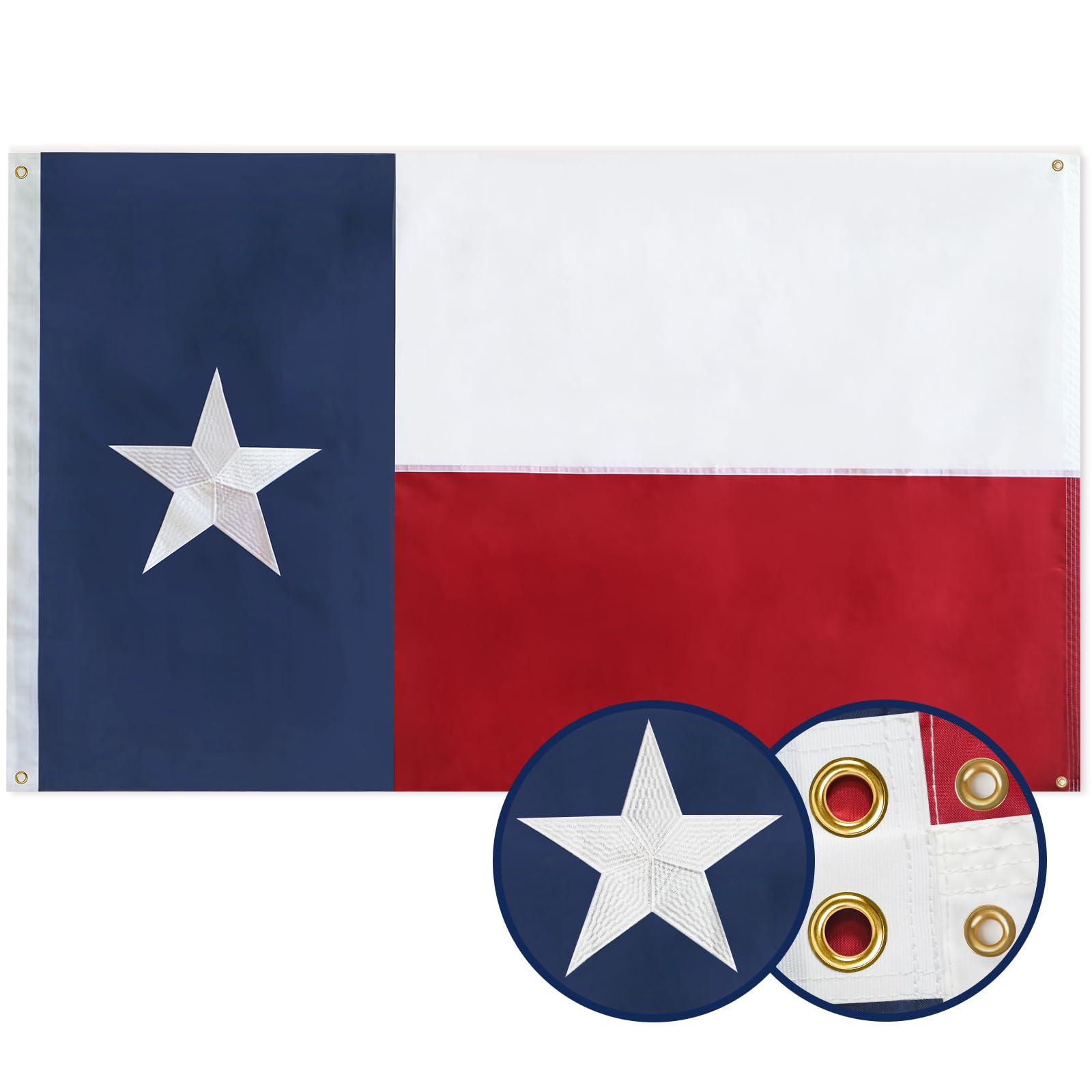 Texas Staatsflagge 60x90 Cm – Bestickte Sterne, Genähte Streifen, Für Innen & Außen
