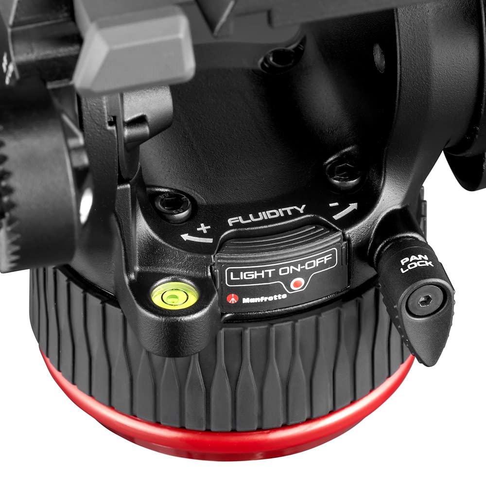 Manfrotto 504X Fluid Video Head with Flat Base, Lightweight and Compact Aluminium Video Head, New Fluid Technology, 4 Steps Counterbalance System, Videographer, Payload lbs