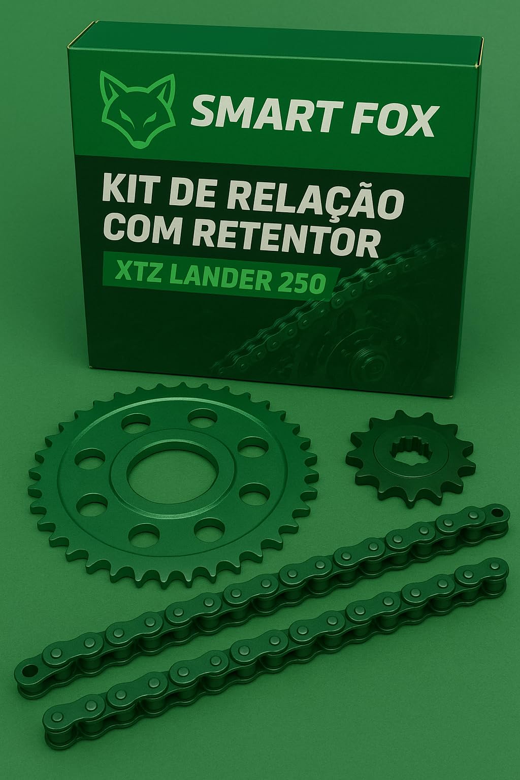 Smart Fox Kit Transmissão para XTZ Lander 250, Coroa, Pinhão e