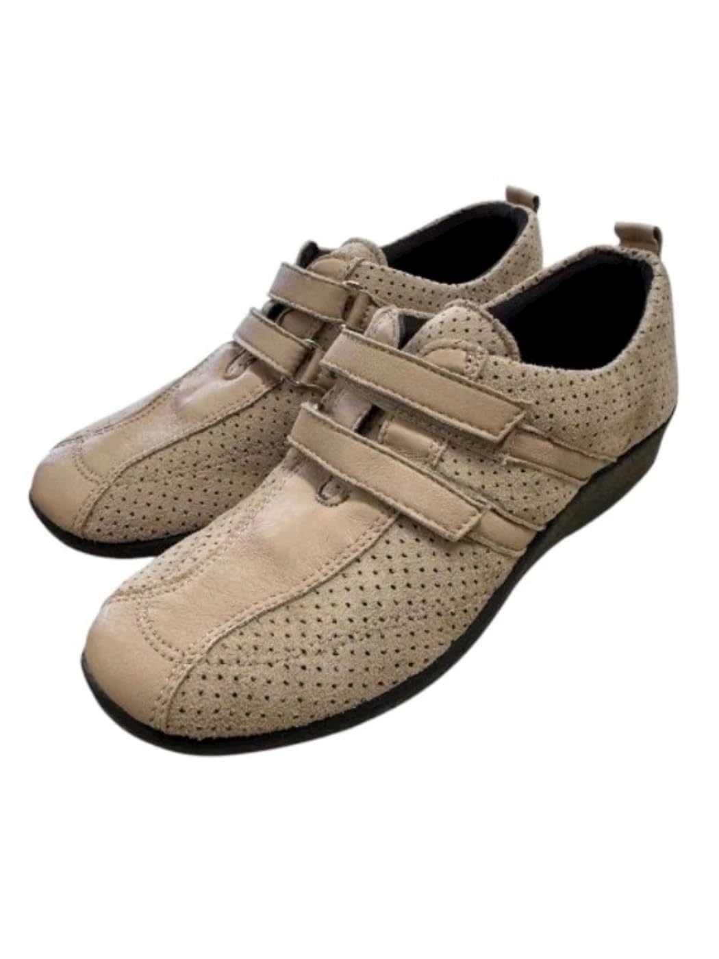 Arcopedico L16 Beige 2 Perforated Trainers with Velcro Straps