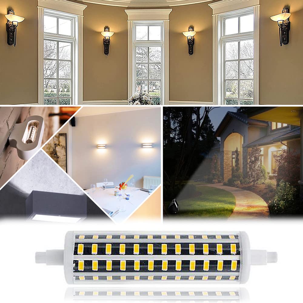 Genérico Bombilla Led R7s De 135 Mm, Sustituto De Lámpara Halógena De 150 W, Regulable, 1500 Lúmenes, Base Cerámica De Doble Extremo, Iluminación para Talleres Y Escenarios (Warm White 3000K No)