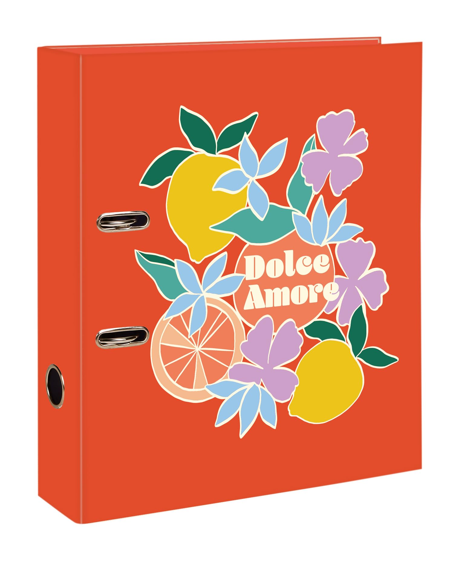Clairefontaine - 116276C - Lever Arch File in Coloured Citrus Decor Cardboard - Spine 7cm - A4 - Satin Finish Paper - Home Office - Dolce Amore Collection