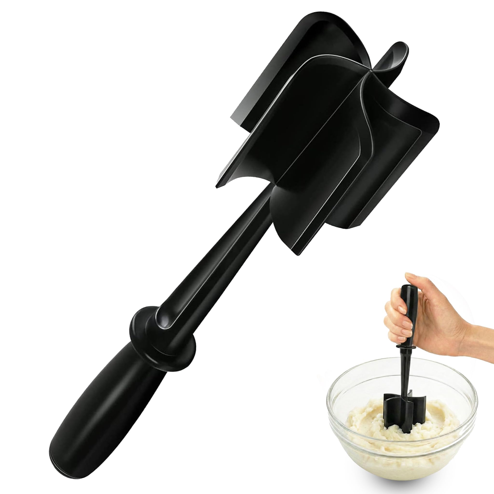 Palvihome Meat Chopper - Heat Resistant Nylon Mince Masher for Ground Beef, Hamburger and Turkey - Non-Stick Ground Meat Chopper and Mince Meat Masher Kitchen Tool