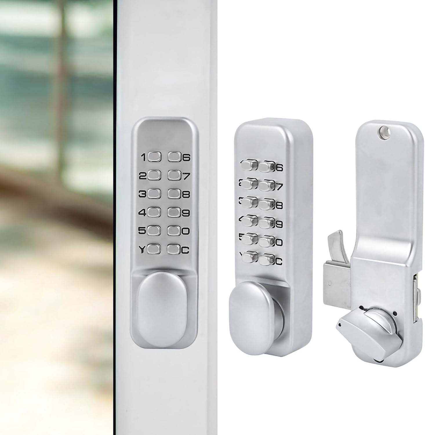 Keyless Sliding Door Lock,1 to 11 Digits Mechanical Combination Lock, Sliding Door Keypad Lock,Keypad Deadbolt Door Lock Sliding Door Keyless Access for Kitchen Office Balcony Keyless Sliding Door Lock,1 to 11 Digits Mechanical Combination Lock, Sliding Door Keypad Lock,Keypad Deadbolt Door Lock Sliding Door Keyless Access for Kitchen Office Balcony