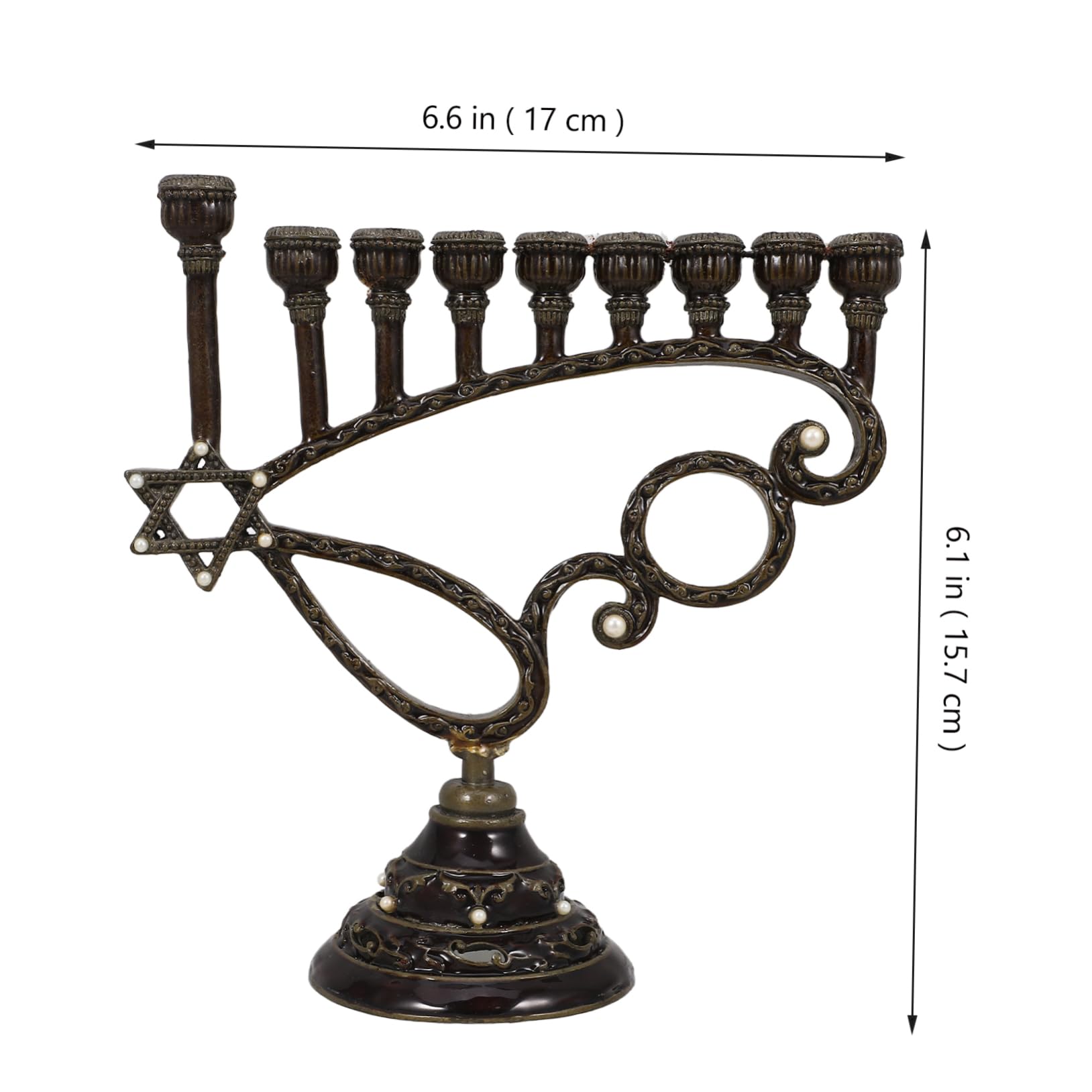 Cabilock Candelabro de Nueve Cabezas para Mesa Delicado Soporte de Vela de Decoración de Mesa Central Suministro para Hanukkah Candelabro de Escritorio
