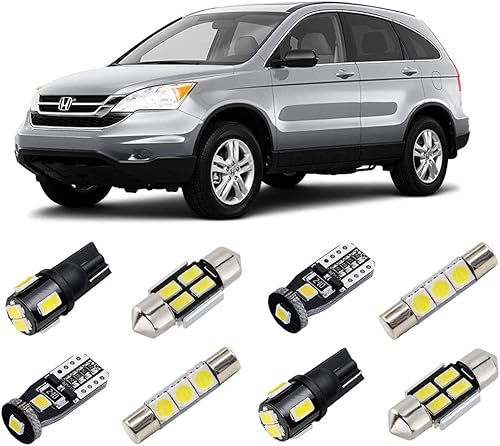 Kit de luces LED interiores blancas para Honda CR-V 2007 2008 2009 2010 2011 2012 superbrillantes 6000K bombillas LED interiores paquete + luces de