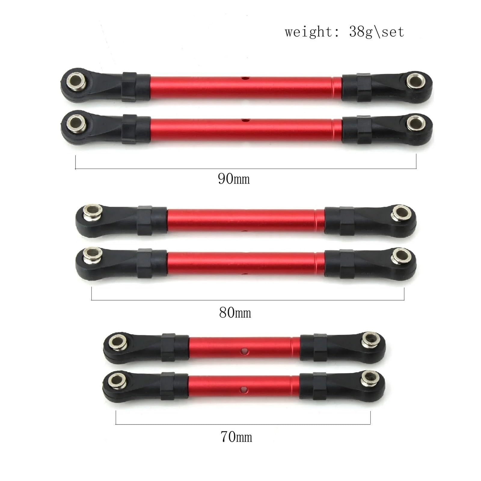 Accesorios RC para Traxxas para Hoss para Slash para Rustler 4WD Barra Tracción Delantera Y Trasera Ajustable Barra Acoplamiento Barra Dirección Piezas Actualización Coche RC