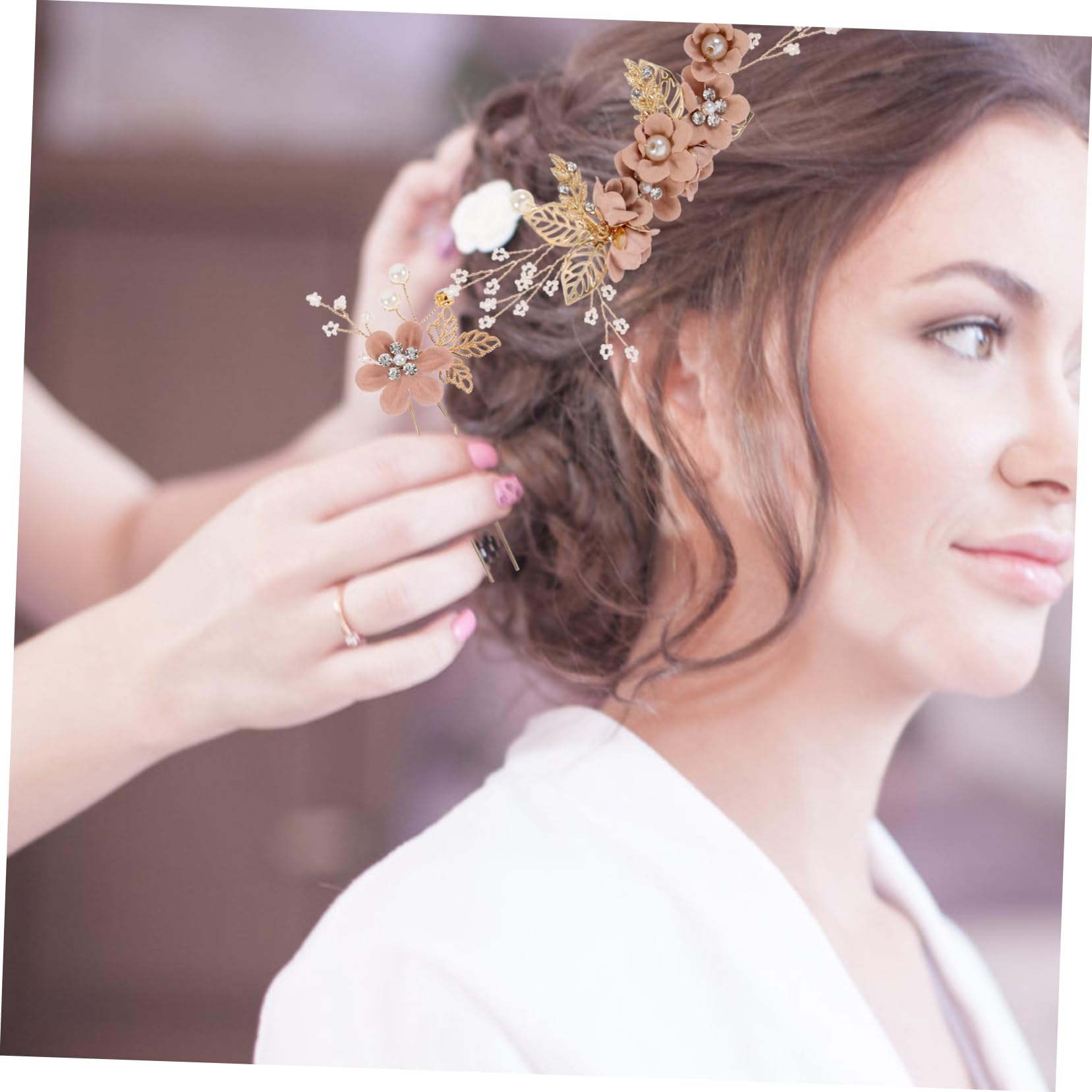 Healeved 15stücke Teiliges Braut Haarkamm Mit Blumen-design Eleganter Haarschmuck Für Hochzeiten Haarnadeln Für Brautjungfern Hochwertige Haarspangen Für Frauen