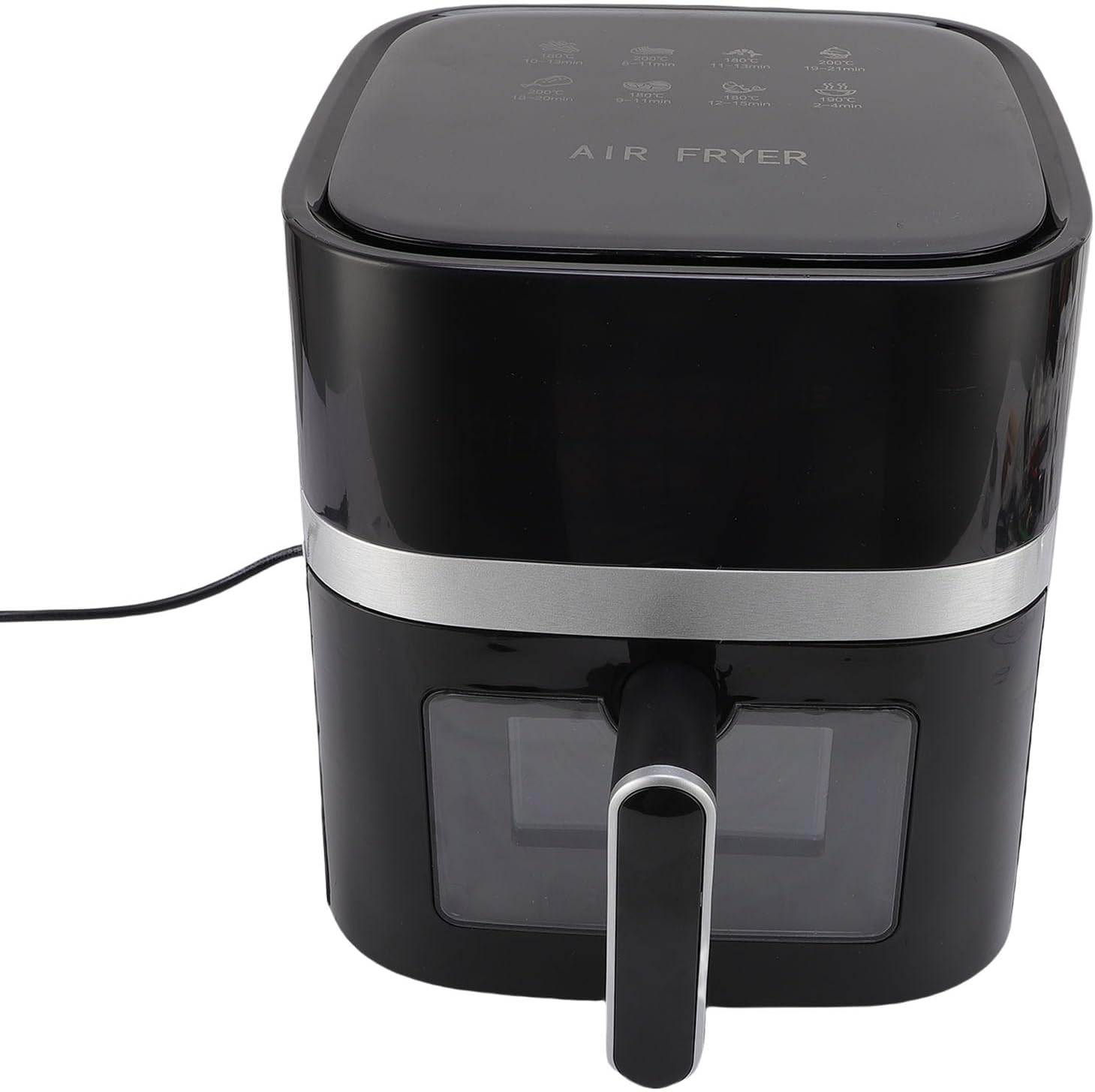 Generic Oilless Fryer Large Capacity Visual Window Fully Automatic Electric Cooker for Chicken French Fries 5QT Black