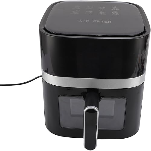 Miniatura 3 de Pwshymi Freidora sin aceite, cocina eléctrica eficiente de gran capacidad para pollo a las papas fritas con ventana visual para la cocina del hogar,