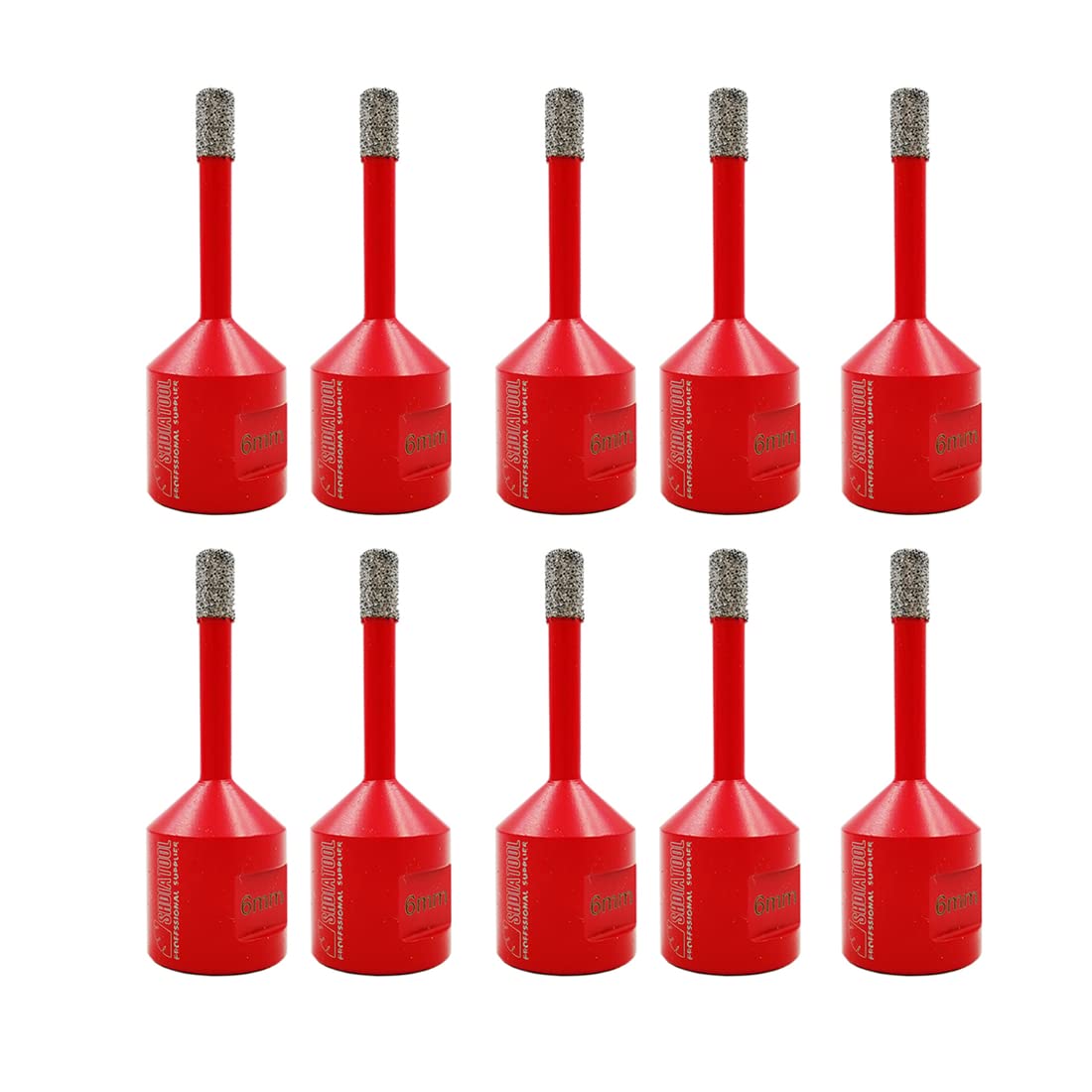 SHDIATOOL Diamond Core Drill Bit,Hole Saw Diameter 6mm 1/4" M14 Thread Vacuum Brazed for Concrete Granite Marble Porcelain Tile Masonry Brick,10PCS