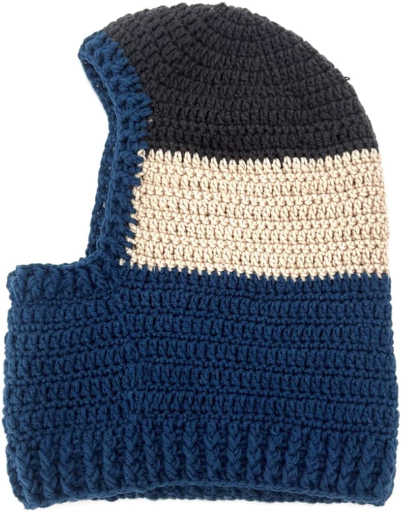 Banded 1 Hole Ski Mask Knitted Balaclava Full Face Cover Face Mask Winter Thermal Hat for Skiing Cycling Camping Climbing